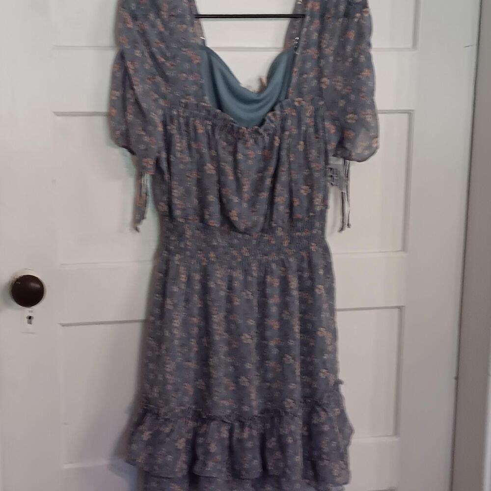 Liberty Love Blue Floral Print Lightweight Romantic Cottagecore Summer Dress L